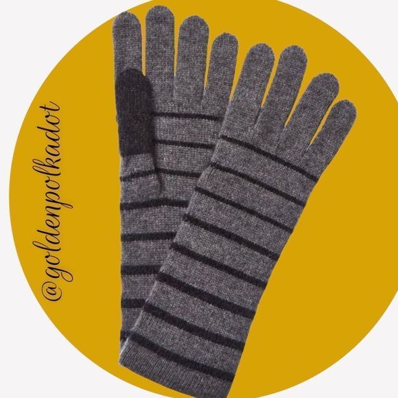 Qi Cashmere Tech Gloves Grey Combo NWT Retail $110
